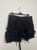 Shredded Denim Trucker Cutoffs