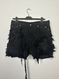 Shredded Denim Trucker Cutoffs