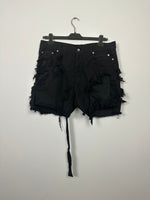 Shredded Denim Trucker Cutoffs
