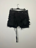 Shredded Denim Trucker Cutoffs