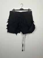 Shredded Denim Trucker Cutoffs