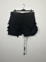 Shredded Denim Trucker Cutoffs