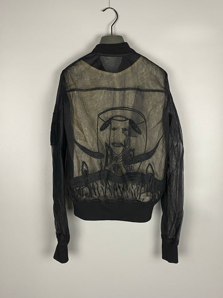 Maison Margiela Sheer Tulle Bomber Jacket - Black