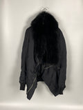 Raccoon Fur Collar Exploder Funnel Neck Jacket