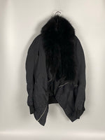 Raccoon Fur Collar Exploder Funnel Neck Jacket