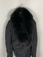 Raccoon Fur Collar Exploder Funnel Neck Jacket